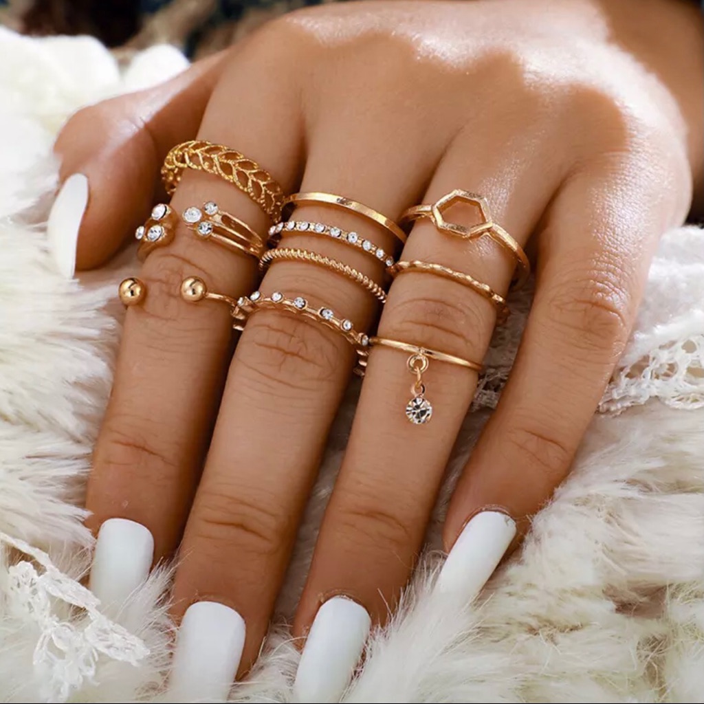 3/$25stackable Boho Geometric Ring Set